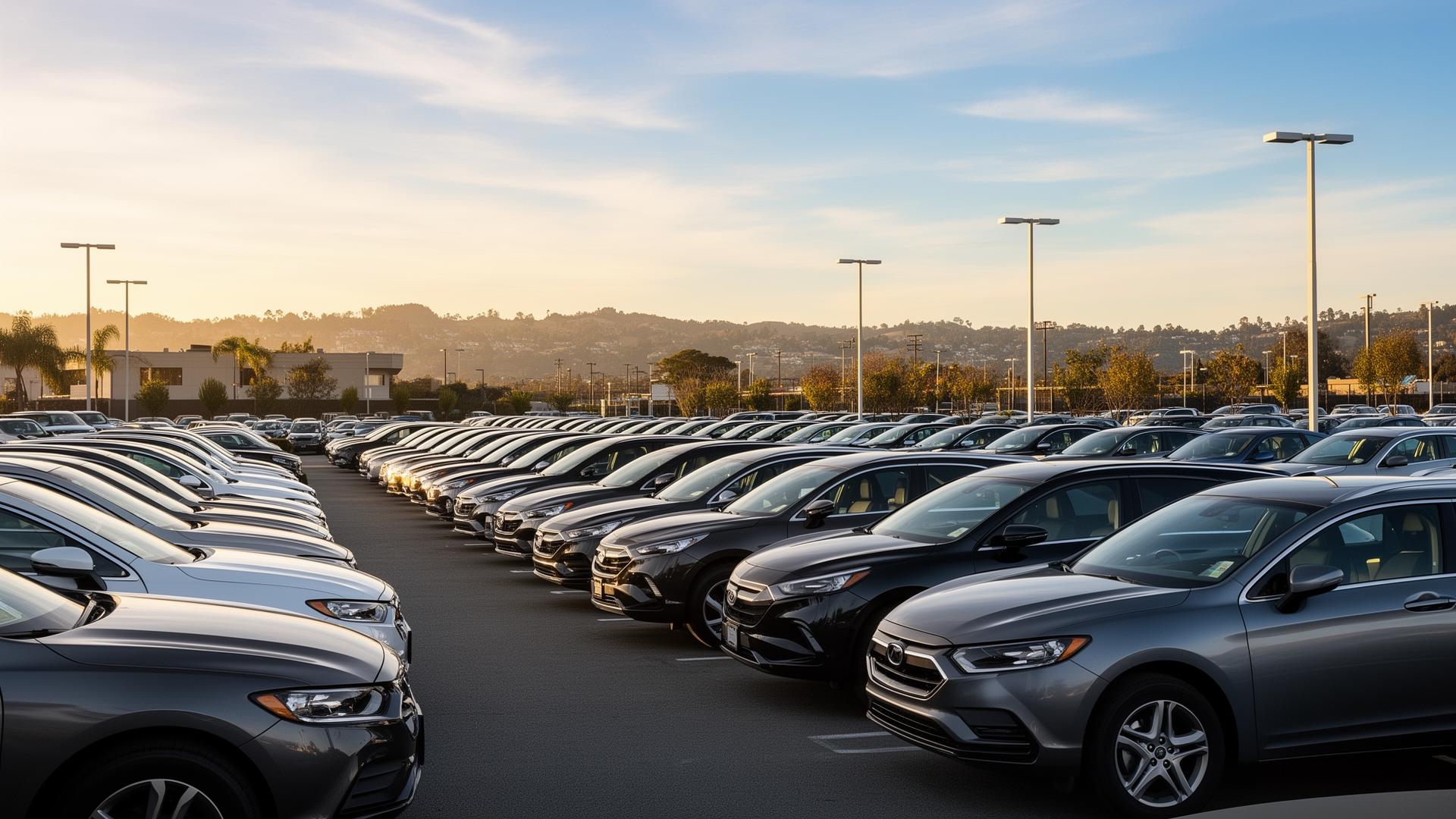 Used car dealership lot